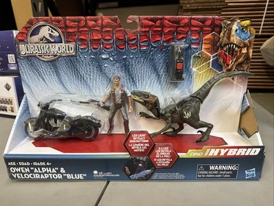 Jurassic World Dino Hybrid Owen Alpha Velociraptor Blue Raptor Action Figure Set - Image 1 of 2