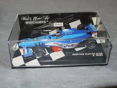Minichamps Formula 1 1:43 Scale 1998 Alex Wurz Benetton Tobacco Sponsors Signed! - Image 1 of 4