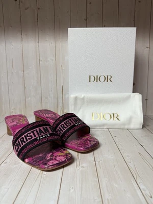 Sandalia Christian Dior Bordada Toile de Jouy Voyage Dway Slide Talla 41/11 Foto 1 de 4