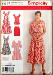 VESTIDO MUJER SIMPLICITY 2917, TÚNICA, FALDA, CINTURÓN 2-longitudes 20W-22W-24W-26W-28W - Imagen 1 de 9