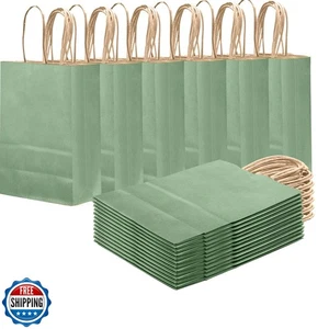 qiqee Aqua Green Gift Bag with Handles Bulk 24Pcs Paper Bags -8.3"x6"x3. 15"  - Picture 1 of 5