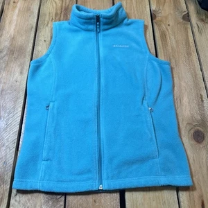 Chaleco polar Columbia para mujer talla l grande sin mangas con bolsillos con cremallera - verde azulado - Imagen 1 de 6