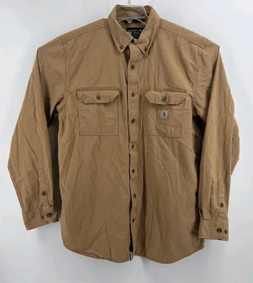 Carhartt Large/Tall Mens Shirt~Button Down~2 Tone Brown Strip~Cotton  - Image 1 of 4