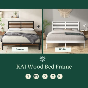 Zinus Bed Frame Queen Double Single King Size Bamboo Metal Base Wood KAI - Picture 1 of 17