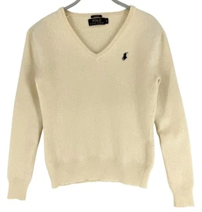 Polo Ralph Lauren Mujeres Cachemira Cuello en V Jersey Suéter Talla S - Imagen 1 de 8