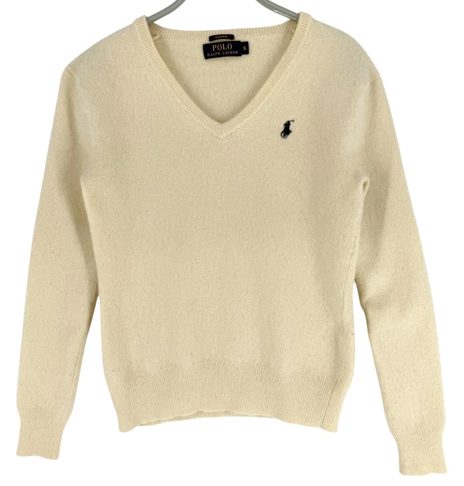 Polo Ralph Lauren Mujeres Cachemira Cuello en V Jersey Suéter Talla S Foto 1 de 4