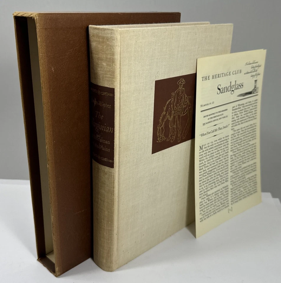 Vintage THE VIRGINIAN Heritage Press Book- Owen Wister 1951 SANDGLASS Brochure Foto 1 de 1