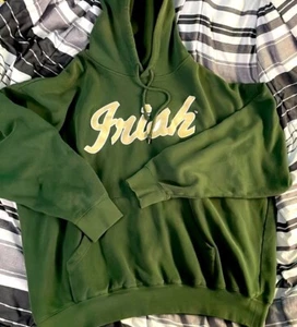 Vintage Green Norte Dame Majestic Irish Hoodie size XL - Picture 1 of 4