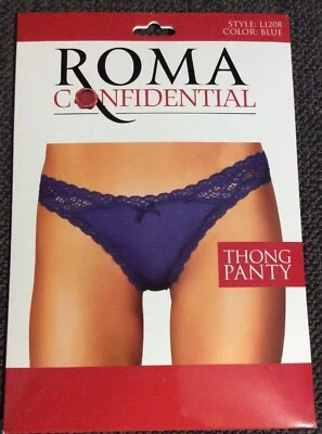 Roma Blue Thong Panty Style L1208 S/M  - Image 1 of 2