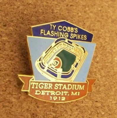  Ty Cobb's Flashing Spikes Tiger Stadium Detroit, MI 1912 pin Detroit Tigers - Image 1 of 4