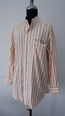 Camisa Issey Miyake IM estúdio de design de produto Japão listrada laranja branca dano P - Imagem 1 de 4