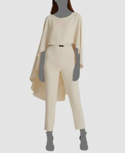 Lauren Ralph Lauren Damen Elfenbein Gürtel Cape Georgette Overall Größe: 6 - Bild 1 von 2