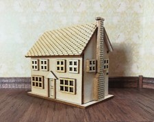 Dollhouse Miniature 1:144 Scale Kit House 2 Story with Fireplace 5 Rooms