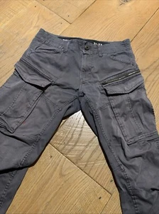 G Star Herren Hose 31x32 grau Rovic Zip 3D Regular Tapered Cargo Slim Lackfleck - Bild 1 von 14