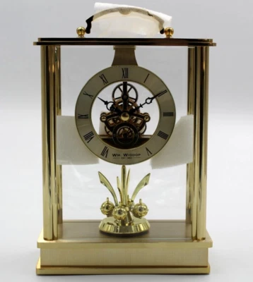 William Widdop Gold Skeleton Movement Pendulum Lantern Mantel Clock - Image 1 of 4