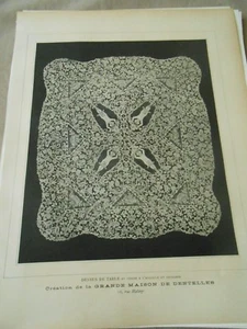 Dessus de Table en Venise à l'aiguille et Broderie Création Maison de Dentelles - Foto 1 di 1
