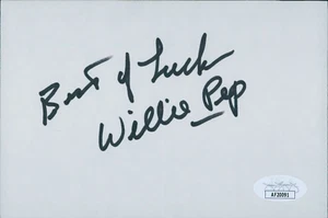 Willie Pep Boxer Signed 4x6 Index Card JSA Authenticated - Picture 1 of 2