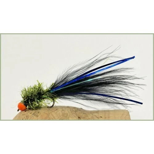 TROUTFLIES UK BARBLESS Ally McCoist Fliegen 3er Pack Kunstköder, oliv & schwarz Größe 10 Fliegenfischen