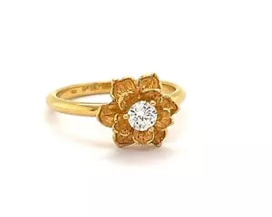Carrera y Carrera Diamond 18k Yellow Gold Spinner Flower Ring - Size 6 - Picture 1 of 7
