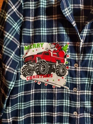 Camisa para dormir grande para mujer Navidad 4x4 gráfica franela más allá de los pies suaves Foto 1 de 4