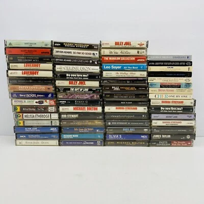 Cassette Tape Lot Of 60 Easy Listening Vintage Including Singles Please Read - Imagem 1 de 4