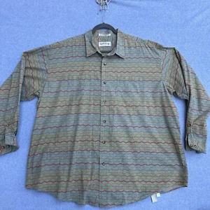 Orvis Shirt Men’s XXL 2XL  Zig Zag Geometric Aztec All Over Print Long Sleeve - Picture 1 of 9