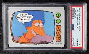 1990 Topps The Simpsons Marge Simpson Don't forget your lunches! #1 PSA 6 12p5