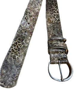 Rolf’s Cinturón Cuero Genuino XL Vestido Estampado Animal Tono Plateado Herrajes 43" Largo - Imagen 1 de 8