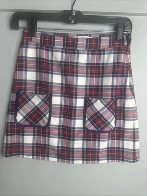 Brooks Brothers Girl's Fleece Plaid A-Line Academia Skirt w/pockets Size 12 - Image 1 of 4