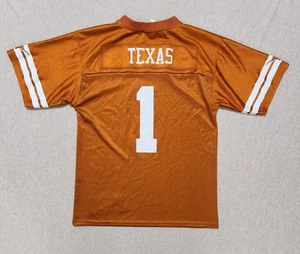 Camiseta de fútbol americano University of Texas Longhorns para niños grande naranja quemado #1 NCAA - Imagen 1 de 8