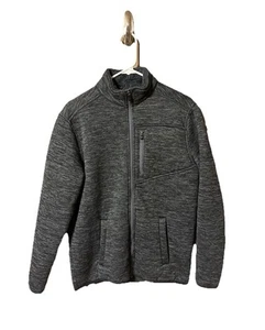 IZOD Men's Advantage Performance Full Zip Sherpa Fleece Jacket Dark Gray Size XL - Picture 1 of 1