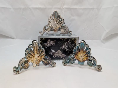 Vintage 3 Piece Silver Plated Buffet Caddies Flatware Holder Original Box Dinner - Image 1 of 4