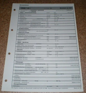 Hoja De Inspección Honda Civic 1,4i Desde El Año Modelo 1996! - Imagen 1 de 1