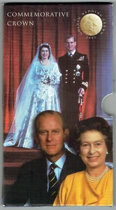 GROSSBRITANNIEN 1947-1997 GOLDENE HOCHZEIT GEDENKKRONE IM ROYAL MINT HOLDER - Bild 1 von 10