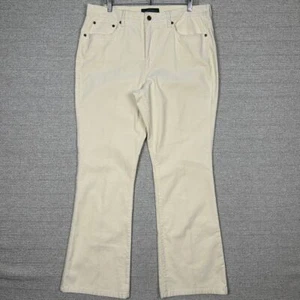 Ralph Lauren Womens Pants Sz L 14 Cream Corduroy Boot Cut Casual Stretch Boho - Picture 1 of 13
