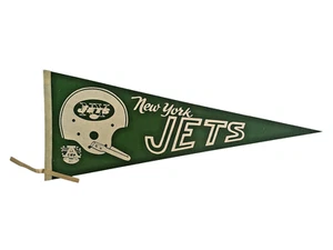 De colección 1968 New York Jets NFL Fútbol Tamaño Completo Banderín Lanzador Logo Joe Namath 🏈 - Imagen 1 de 6