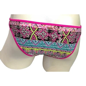 Victoria's Secret Bali Embroidery Pink Trim The Strappy Cheeky Swim Bottom XS - Picture 1 of 2