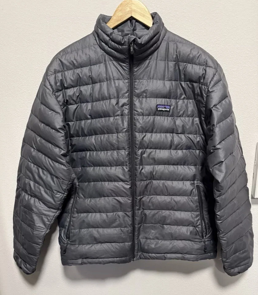 Chaqueta para hombre Patagonia gris oscuro plumón ganso abrigo acolchado talla M - 51884 Foto 1 de 4