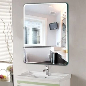 Rectangle Glass Frameless Mirror Vanity Beveled Edge Plain Bathroom Wall Mirrors - Picture 1 of 7