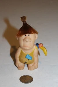 VTG 1960s Marx Toys Rubber Vinyl Caveman Figure W Toucan Bird RARE 4" Troll HTF - Picture 1 of 6