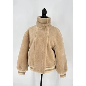 Armani Exchange Teddy Bomber Giacca Finto Shearling Collo Alto Polsini con Cintura S - Foto 1 di 11