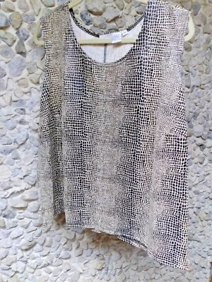 Newport News Estilo Fácil Mujer Marrón Croc Estampado Sin Mangas Shell Talla 3X $22.99 Foto 1 de 4