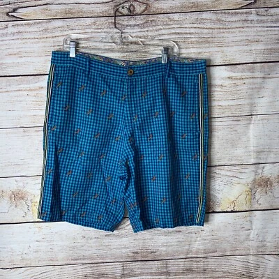 Pantalones Cortos ROBERT GRAHAM Para Hombre Talla 38 X9.5 Cuadros Guinga Bordados Estampado Lagartos Foto 1 de 4