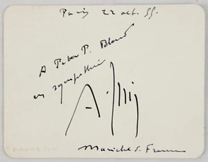 Alphonse JUIN French general ORIGINAL signature 1955 Paris Marechal of France - Picture 1 of 1