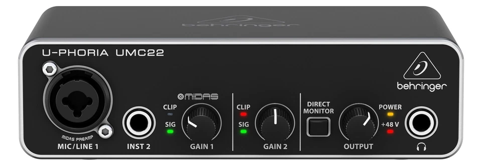 Behringer U-PHORIA UMC22 USB Audio Interface - Schwarz