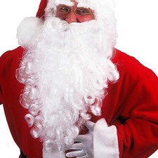 Barba con baffi finta Babbo natale elastico e fodera interna costume natalizio