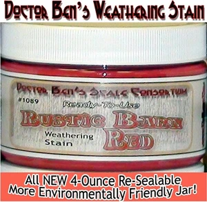 Rustic Barn Red Weathering Stain-4oz Doctor Ben's Wood Plastic Metal Resin o6661 - Picture 1 of 12