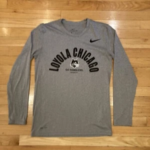 Loyola Chicago Ramblers Shirt Adult Small Gray Nike Athletic Cut Basketball Men - Picture 1 of 11