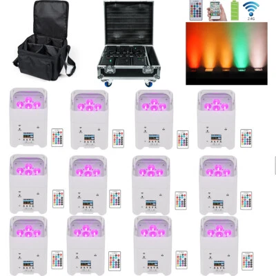 RGBWA UV 6x18W Freedom DJ Uplights Wireless DMX Battery Uplightings Wifi LED Par - Image 1 of 4