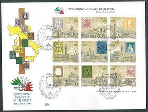 1985 ITALIA FDC FILAGRANO FOGLIETTO ANTICHI STATI NO TIMBRO ARRIVO - BF-3 - Picture 1 of 1